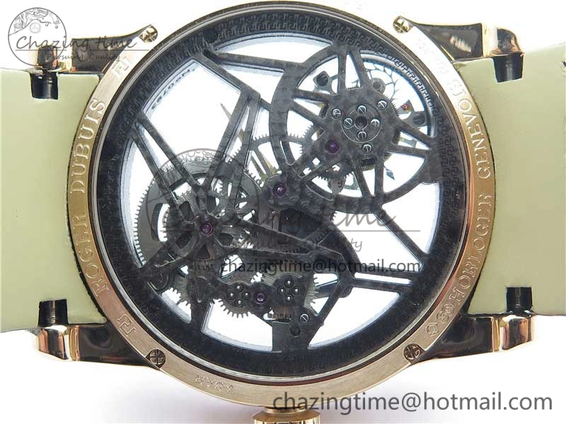 Excalibur Rddbex0393 RG Crystal Bezel BBR Best Edition Skeleton Dial on Brown Leather Strap A2136 Tourbillon V Vibrant 9590