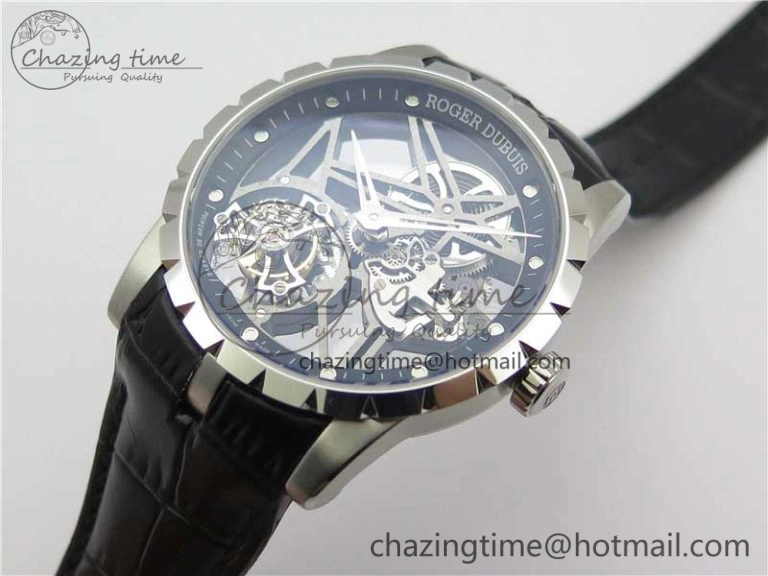 Excalibur Rddbex0393 SS BBR Best Edition Skeleton Dial on Black Leather Strap A2136 Tourbillon V Compact 9594