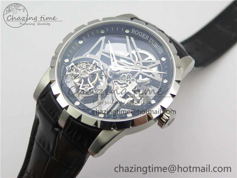 Excalibur Rddbex0393 SS BBR Best Edition Skeleton Dial on Black Leather Strap A2136 Tourbillon V Compact 9594