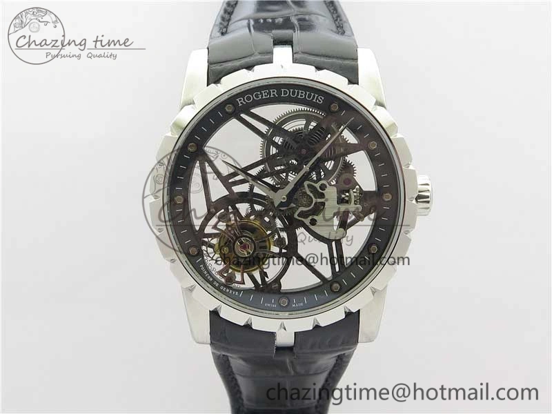 Excalibur Rddbex0393 SS BBR Best Edition Skeleton Dial on Black Leather Strap A2136 Tourbillon V Compact 9594