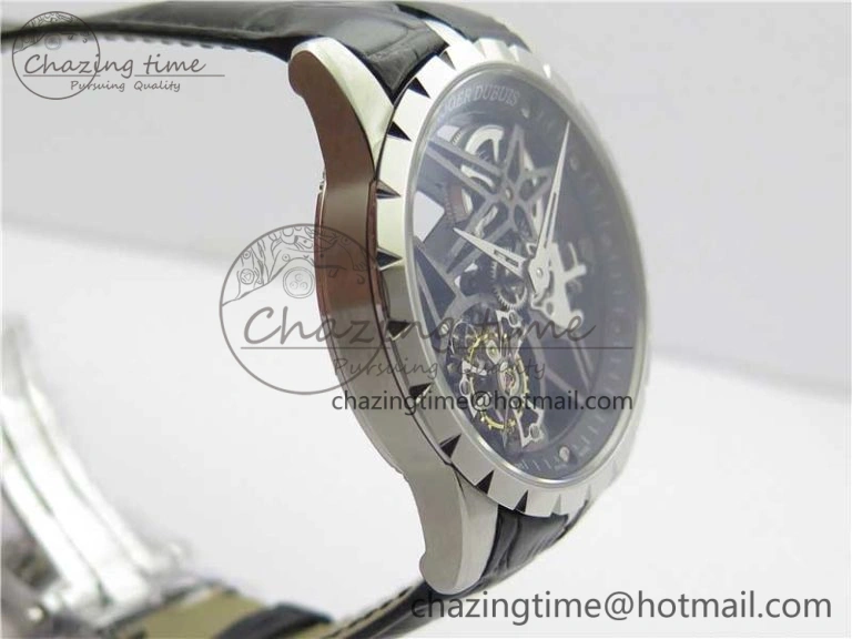 Excalibur Rddbex0393 SS BBR Best Edition Skeleton Dial on Black Leather Strap A2136 Tourbillon V Compact 9594