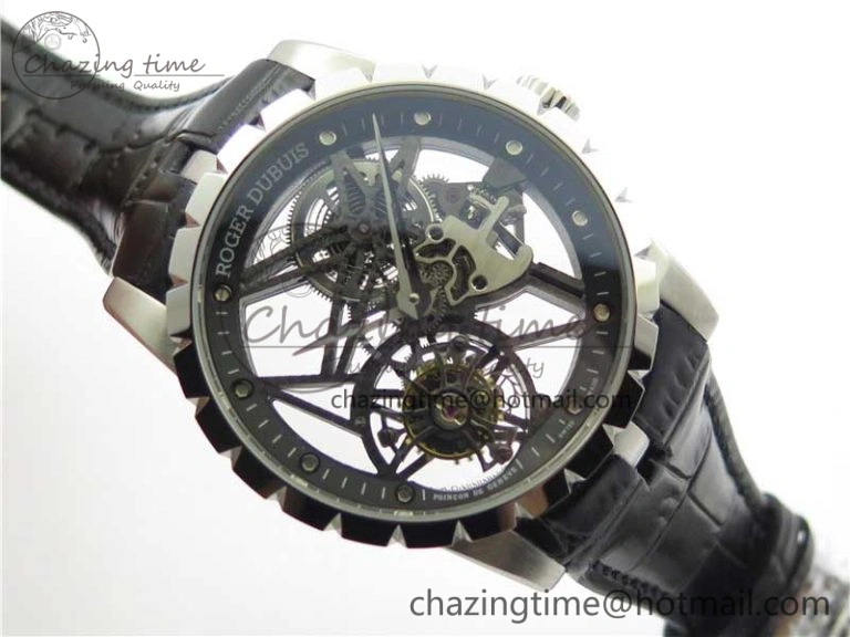 Excalibur Rddbex0393 SS BBR Best Edition Skeleton Dial on Black Leather Strap A2136 Tourbillon V Compact 9594