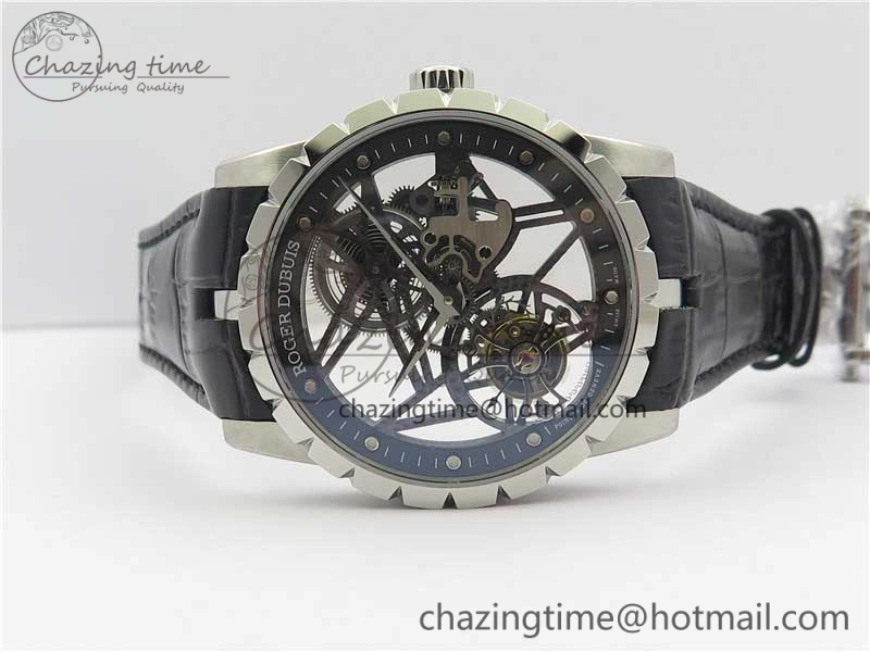 Excalibur Rddbex0393 SS BBR Best Edition Skeleton Dial on Black Leather Strap A2136 Tourbillon V Compact 9594