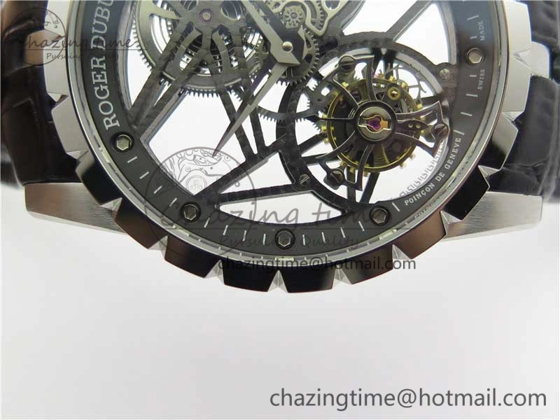 Excalibur Rddbex0393 SS BBR Best Edition Skeleton Dial on Black Leather Strap A2136 Tourbillon V Compact 9594