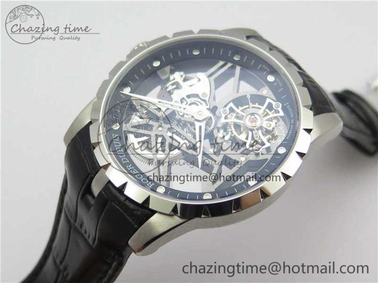 Excalibur Rddbex0393 SS BBR Best Edition Skeleton Dial on Black Leather Strap A2136 Tourbillon V Compact 9594