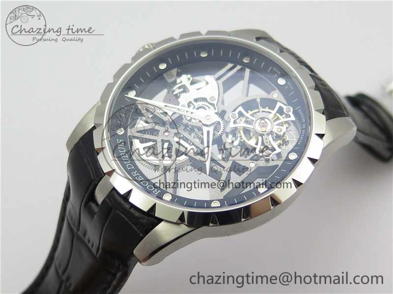 Excalibur Rddbex0393 SS BBR Best Edition Skeleton Dial on Black Leather Strap A2136 Tourbillon V Compact 9594
