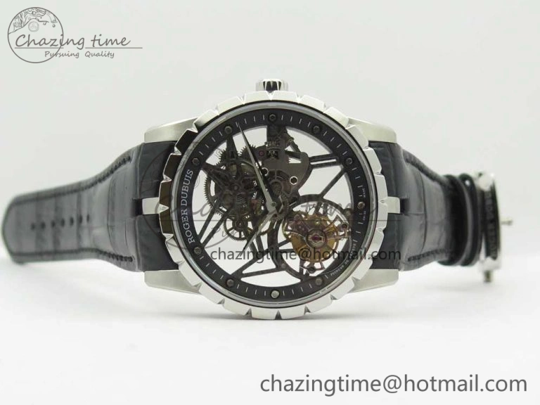Excalibur Rddbex0393 SS BBR Best Edition Skeleton Dial on Black Leather Strap A2136 Tourbillon EasyCare 9611