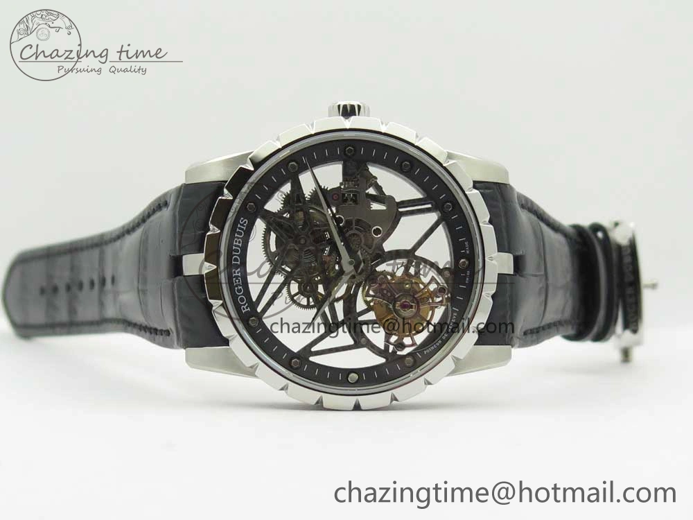 Excalibur Rddbex0393 SS BBR Best Edition Skeleton Dial on Black Leather Strap A2136 Tourbillon EasyCare 9611