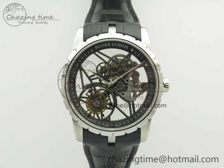 Excalibur Rddbex0393 SS BBR Best Edition Skeleton Dial on Black Leather Strap A2136 Tourbillon EasyCare 9611