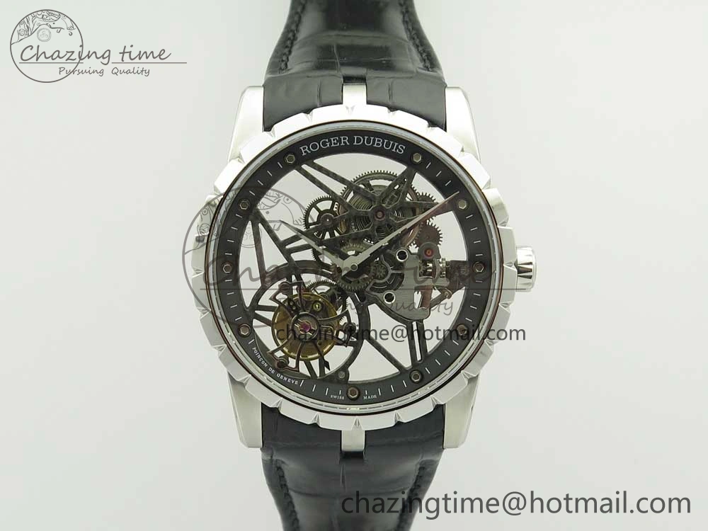 Excalibur Rddbex0393 SS BBR Best Edition Skeleton Dial on Black Leather Strap A2136 Tourbillon EasyCare 9611