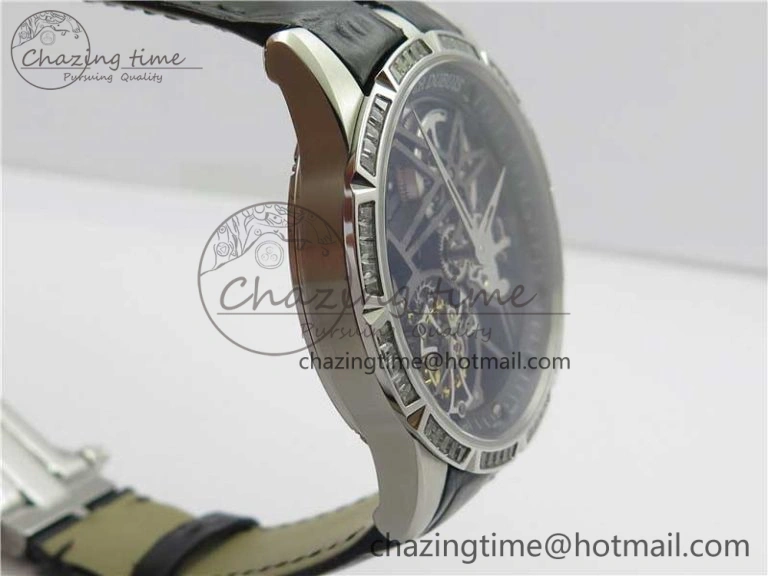 Excalibur Rddbex0393 SS Crystal Bezel BBR Best Edition Skeleton Dial on Black Leather Strap A2136 Tourbillon V StreetReady 9592