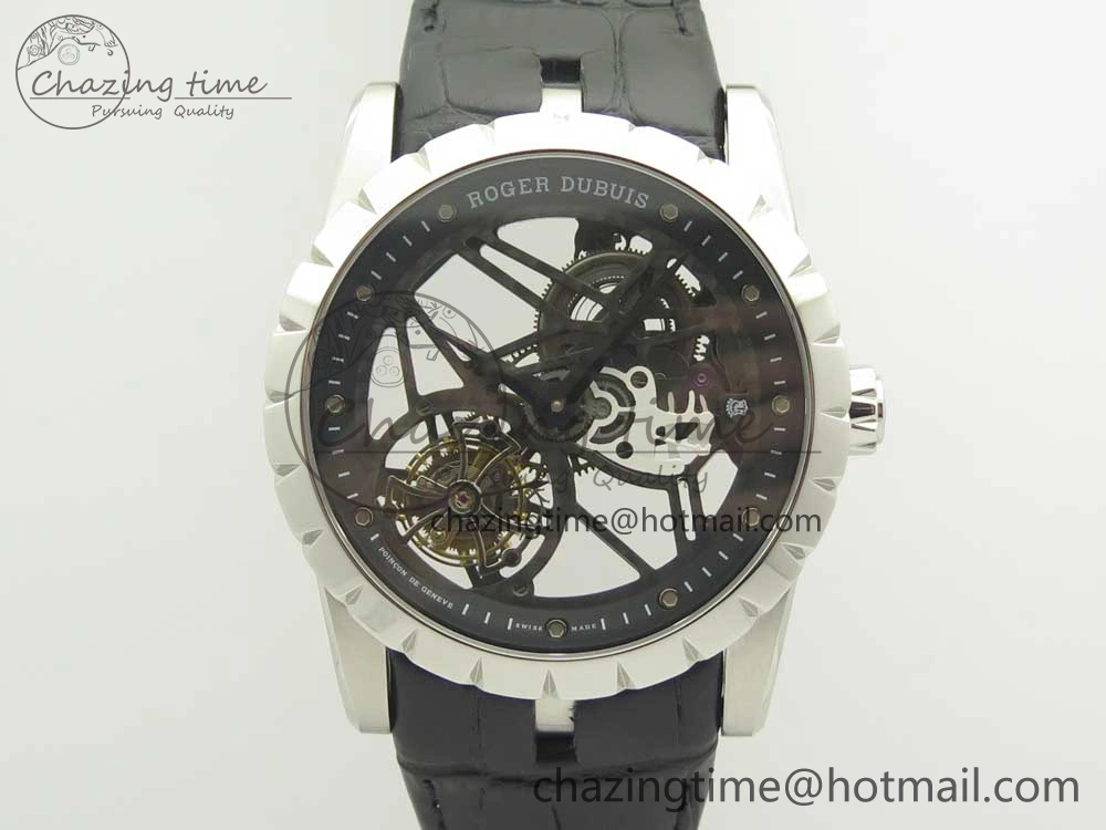 Excalibur Rddbex0393 SS JBF Best Edition Skeleton Dial on Black Leather Strap A2136 Tourbillon Breathable 9607
