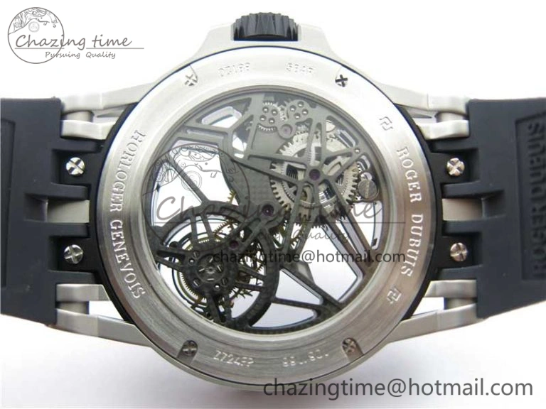 Excalibur Rddbex0479 SS JBF Best Edition Skeleton Dial on Black Rubber Strap Tourbillon Efficient 9601