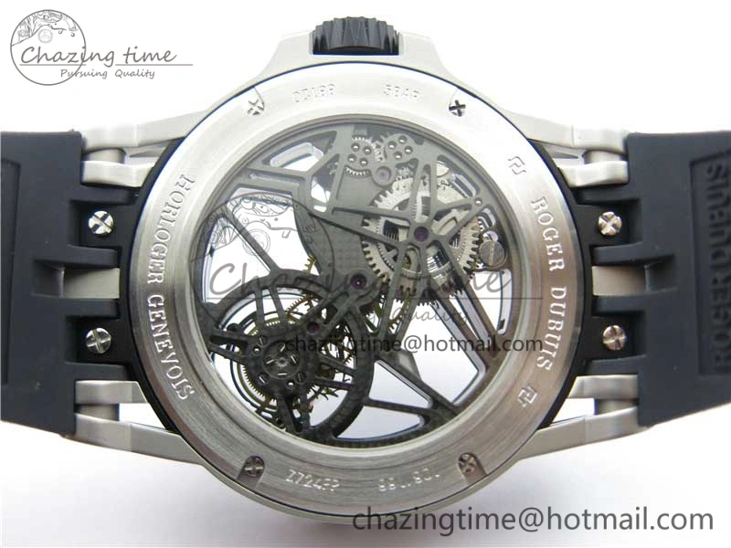 Excalibur Rddbex0479 SS JBF Best Edition Skeleton Dial on Black Rubber Strap Tourbillon Efficient 9601