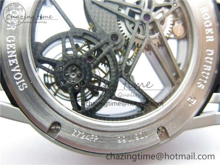 Excalibur Rddbex0479 SS JBF Best Edition Skeleton Dial on Black Rubber Strap Tourbillon Efficient 9601