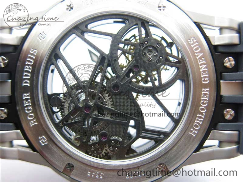 Excalibur Rddbex0479 SS JBF Best Edition Skeleton Dial on Black Rubber Strap Tourbillon Efficient 9601