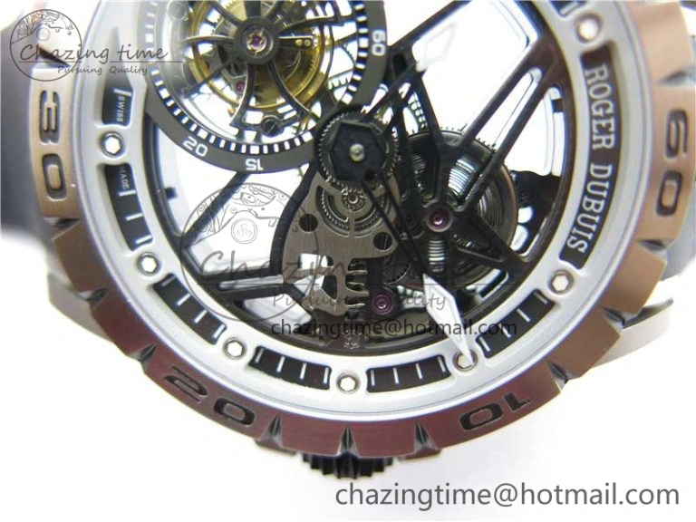 Excalibur Rddbex0479 SS JBF Best Edition Skeleton Dial on Black Rubber Strap Tourbillon Efficient 9601