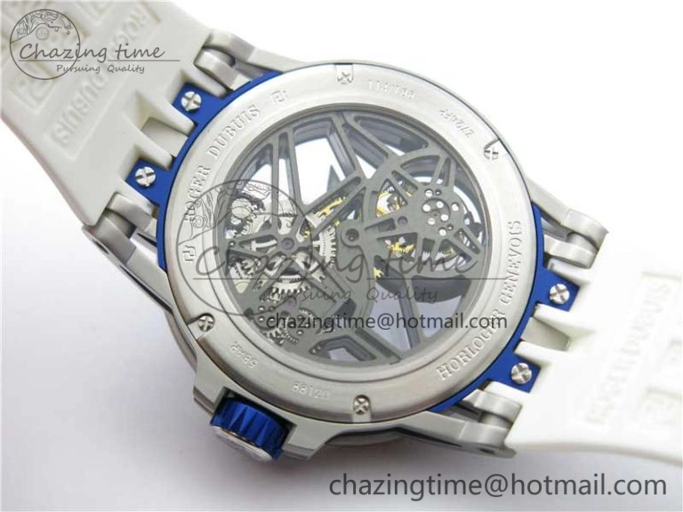 Excalibur Rddbex0479 SS JBF Best Edition Skeleton Dial on White Rubber Strap Tourbillon MoistureWicking 9604