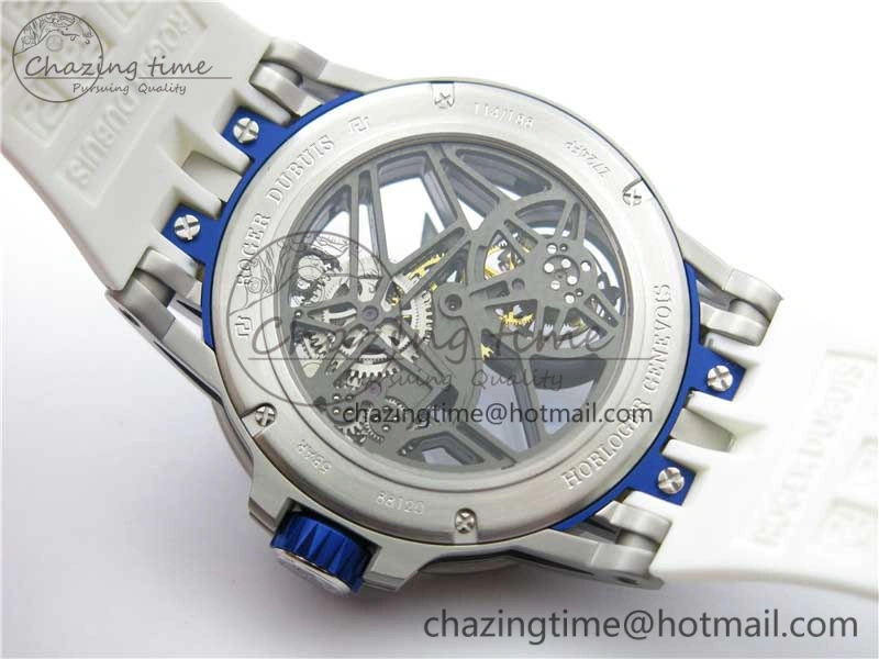 Excalibur Rddbex0479 SS JBF Best Edition Skeleton Dial on White Rubber Strap Tourbillon MoistureWicking 9604