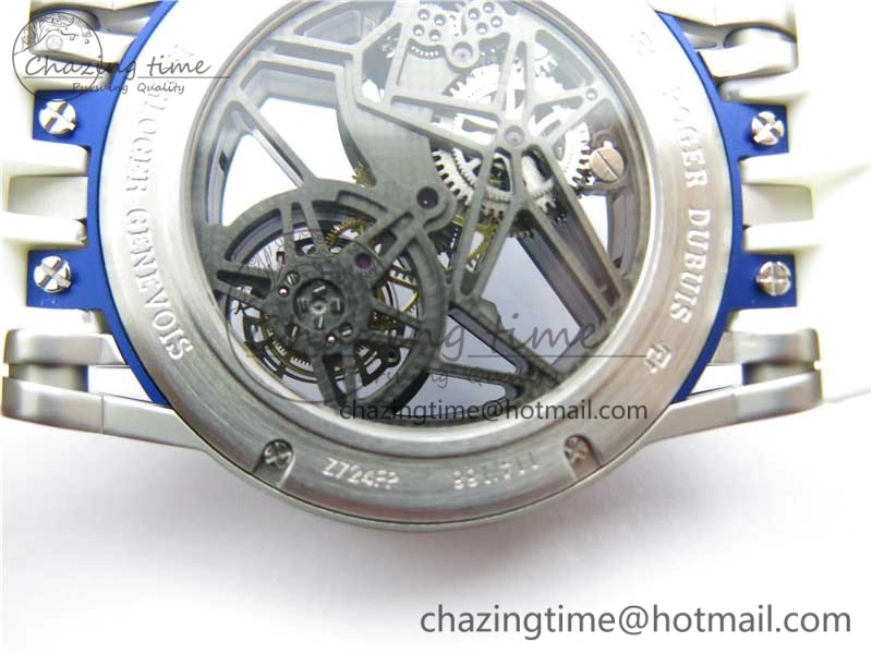 Excalibur Rddbex0479 SS JBF Best Edition Skeleton Dial on White Rubber Strap Tourbillon MoistureWicking 9604