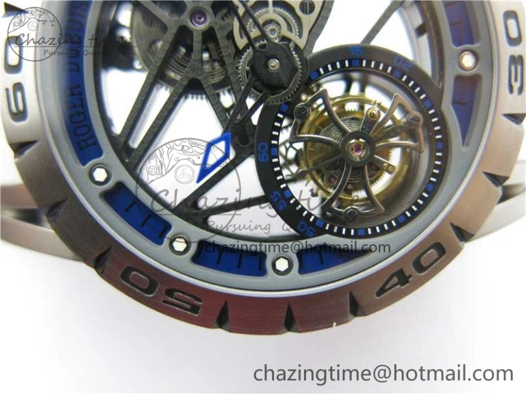 Excalibur Rddbex0479 SS JBF Best Edition Skeleton Dial on White Rubber Strap Tourbillon MoistureWicking 9604