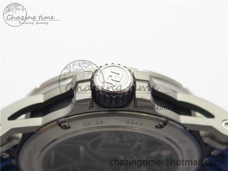 Excalibur Sports Tourbillon SS JBF Best Edition Skeleton Black Dial on Blue Rubber Strap Thermal 9598