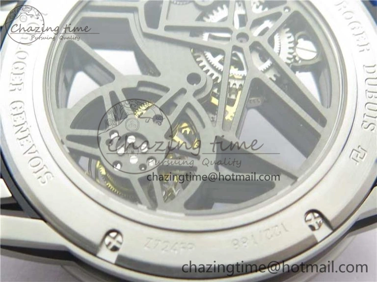 Excalibur Sports Tourbillon SS JBF Best Edition Skeleton Black Dial on Blue Rubber Strap Thermal 9598