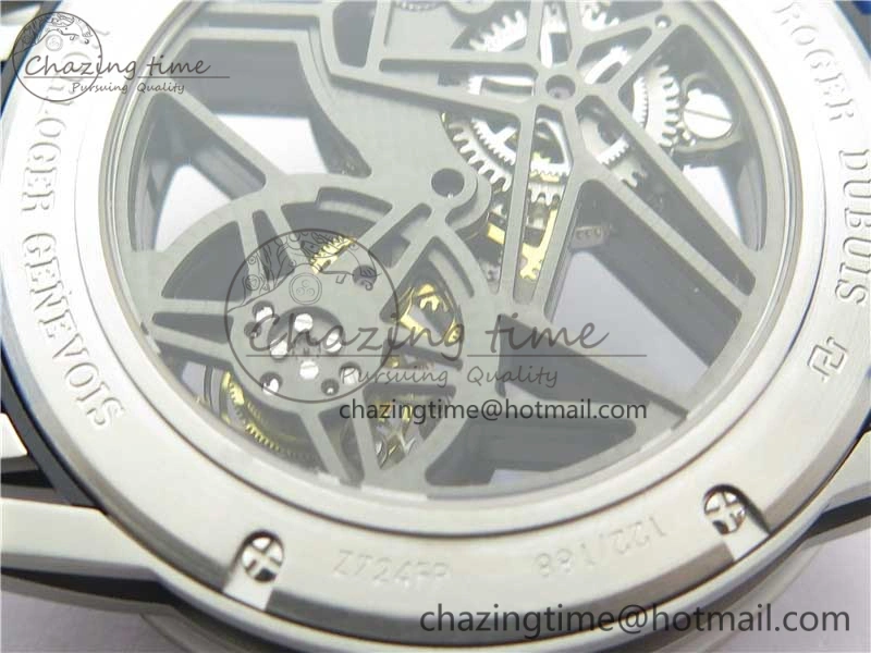Excalibur Sports Tourbillon SS JBF Best Edition Skeleton Black Dial on Blue Rubber Strap Thermal 9598