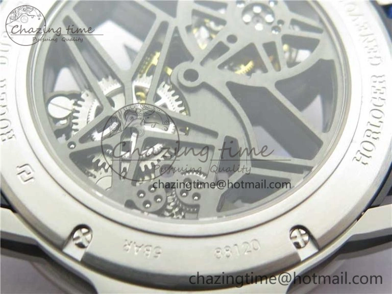 Excalibur Sports Tourbillon SS JBF Best Edition Skeleton Black Dial on Blue Rubber Strap Thermal 9598
