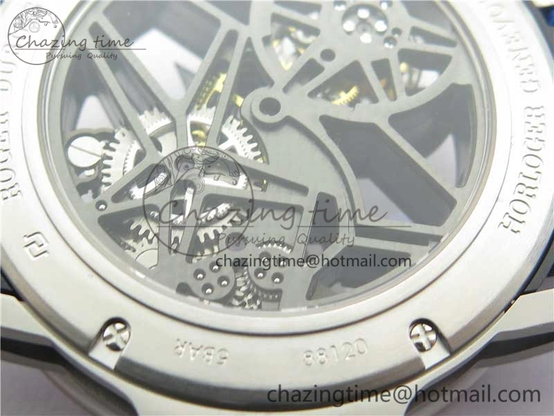 Excalibur Sports Tourbillon SS JBF Best Edition Skeleton Black Dial on Blue Rubber Strap Thermal 9598