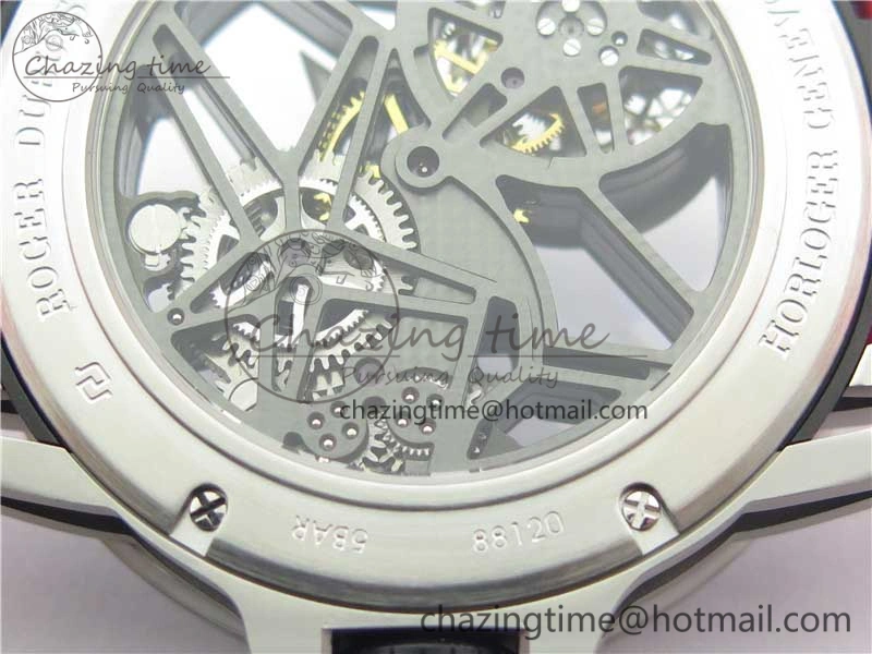 Excalibur Sports Tourbillon SS JBF Best Edition Skeleton Black Dial on Red Rubber Strap Casual 9600