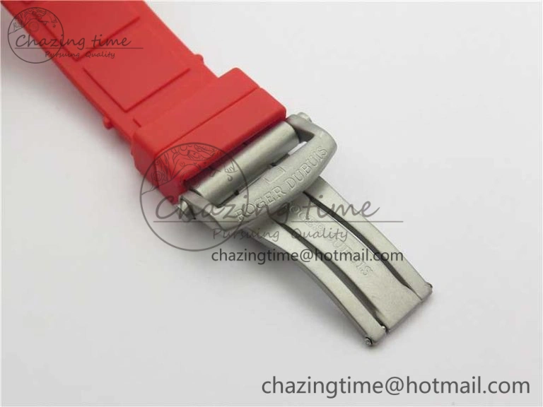 Excalibur Sports Tourbillon SS JBF Best Edition Skeleton Black Dial on Red Rubber Strap Casual 9600