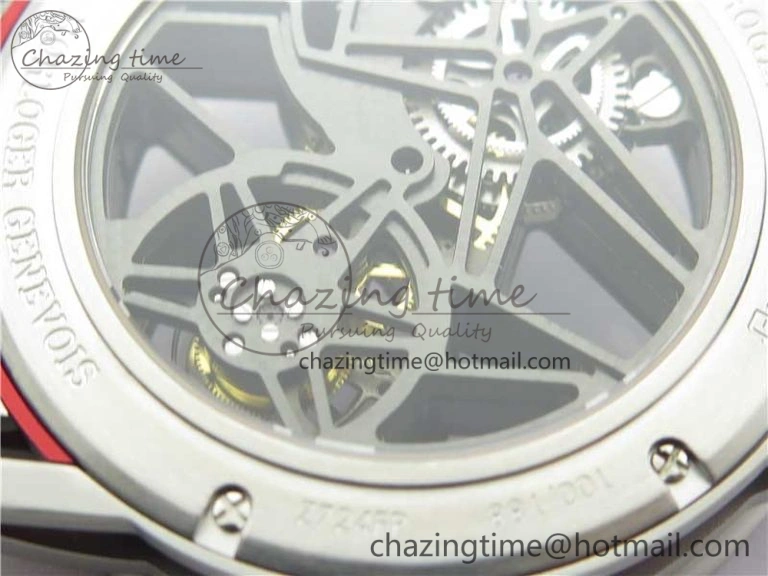 Excalibur Sports Tourbillon SS JBF Best Edition Skeleton Red Dial on Black Rubber Strap NewStyle 9599