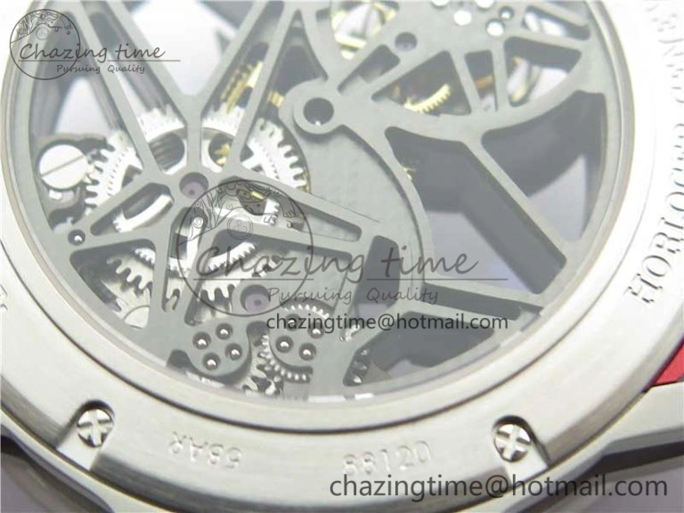 Excalibur Sports Tourbillon SS JBF Best Edition Skeleton Red Dial on Black Rubber Strap NewStyle 9599