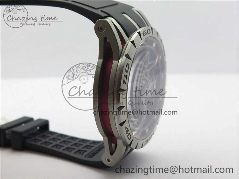 Excalibur Sports Tourbillon SS JBF Best Edition Skeleton Red Dial on Black Rubber Strap NewStyle 9599