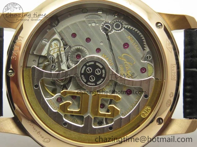 SoftTouch Excellence Panorama 40mm Date Moon Phase RG ETC Marker 1:1 Best Edition White Dial on Black Leather Strap A 6633