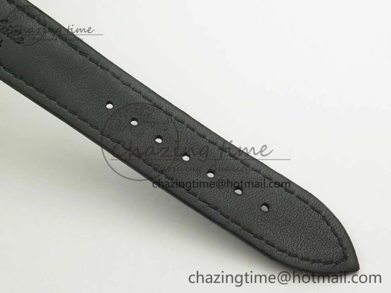 SoftTouch Excellence Panorama 40mm Date Moon Phase RG ETC Marker 1:1 Best Edition White Dial on Black Leather Strap A 6633
