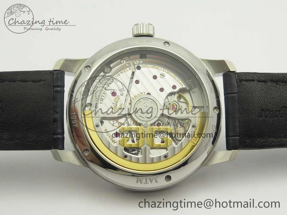 Excellence Panorama 40mm Date Moon Phase SS ETC Marker 1:1 Best Edition Blue Dial on Blue Leather Strap A SportInspired 6634