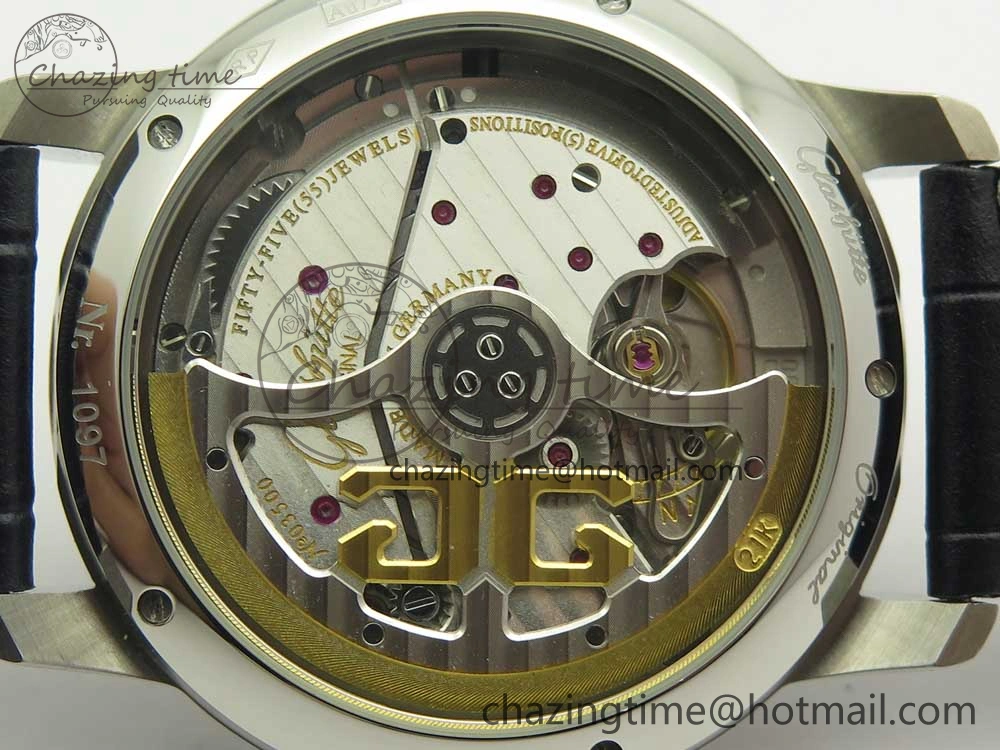 Excellence Panorama 40mm Date Moon Phase SS ETC Marker 1:1 Best Edition Blue Dial on Blue Leather Strap A SportInspired 6634