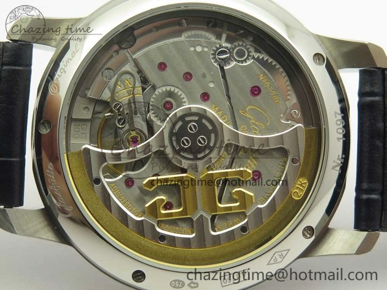 Excellence Panorama 40mm Date Moon Phase SS ETC Marker 1:1 Best Edition Blue Dial on Blue Leather Strap A SportInspired 6634