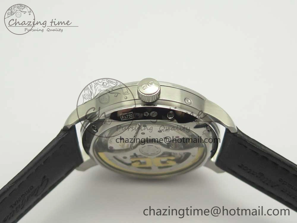 Excellence Panorama 40mm Date Moon Phase SS ETC Marker 1:1 Best Edition White Dial on Black Leather Strap A TechFriendly 6635
