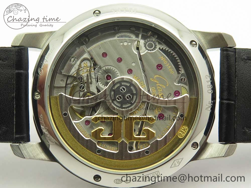 Excellence Panorama 40mm Date Moon Phase SS ETC Marker 1:1 Best Edition White Dial on Black Leather Strap A TechFriendly 6635