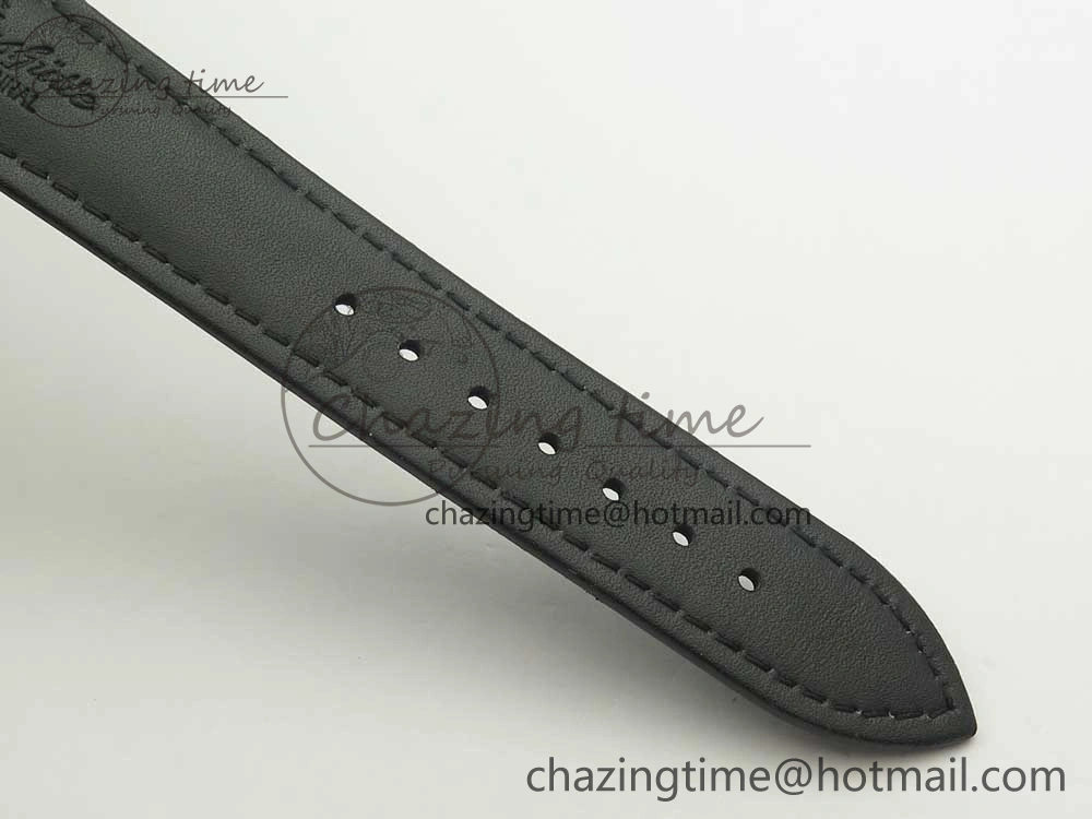 Excellence Panorama 40mm Date Moon Phase SS ETC Marker 1:1 Best Edition White Dial on Black Leather Strap A TechFriendly 6635