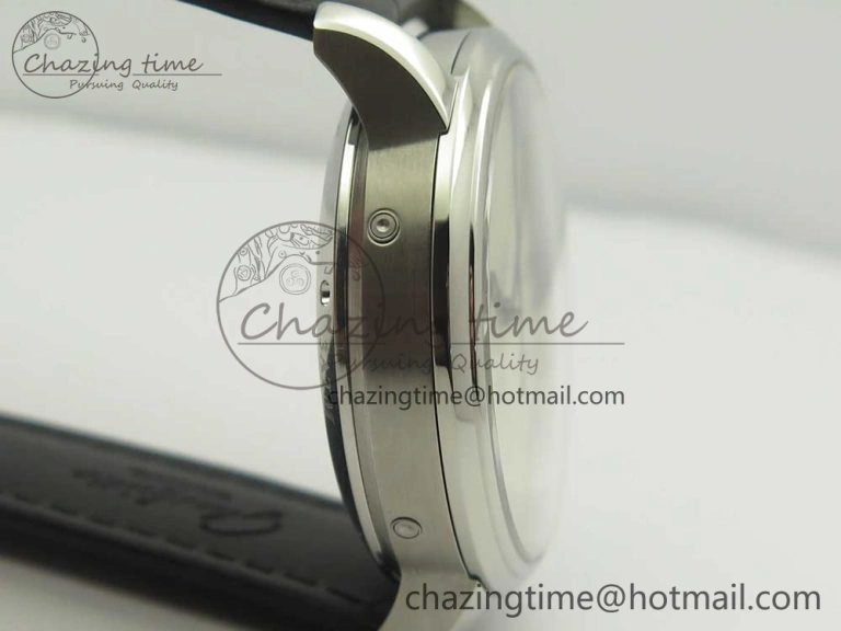 Excellence Panorama 40mm Date Moon Phase SS ETC Marker 1:1 Best Edition White Dial on Black Leather Strap A TechFriendly 6635
