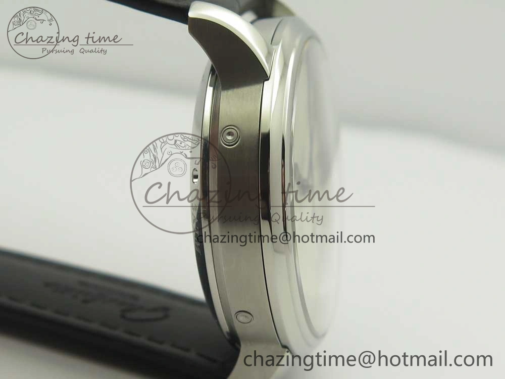 Excellence Panorama 40mm Date Moon Phase SS ETC Marker 1:1 Best Edition White Dial on Black Leather Strap A TechFriendly 6635