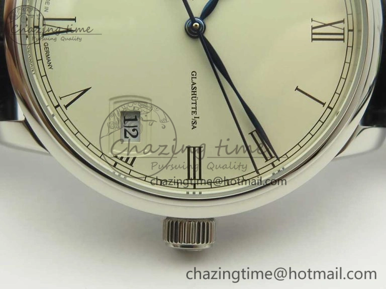 Excellence Panorama 40mm Date Moon Phase SS ETC Marker 1:1 Best Edition White Dial on Black Leather Strap A TechFriendly 6635