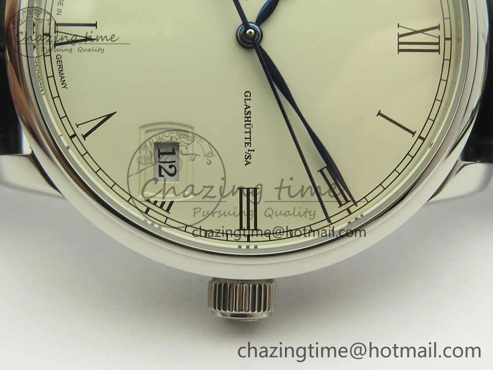 Excellence Panorama 40mm Date Moon Phase SS ETC Marker 1:1 Best Edition White Dial on Black Leather Strap A TechFriendly 6635