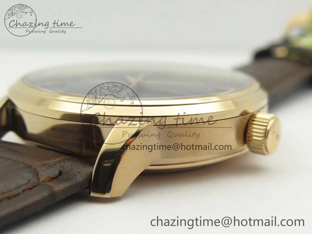 Excellence Panorama Date Moon Phase RG ETCF Blue Dial on Brown Leather Strap A Flexible 6630