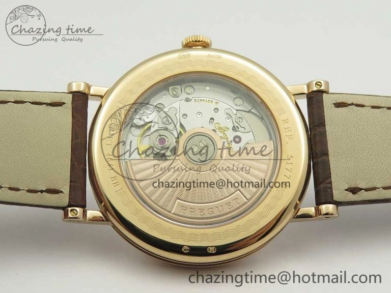 Excellence Panorama Date Moon Phase RG ETCF Blue Dial on Brown Leather Strap A Flexible 6630