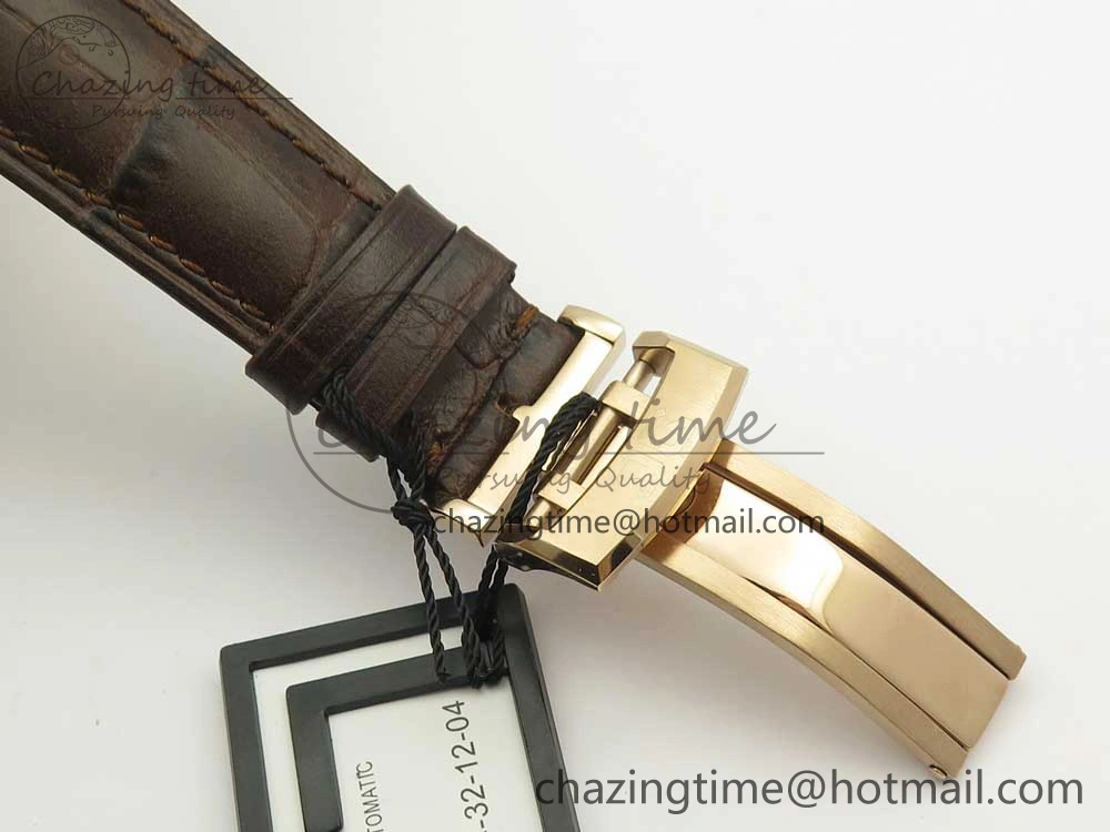 Excellence Panorama Date Moon Phase RG ETCF Blue Dial on Brown Leather Strap A Flexible 6630